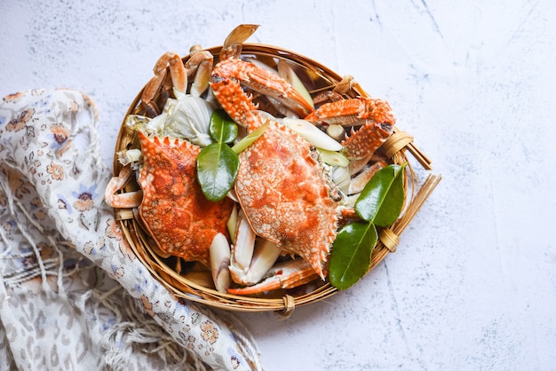 Frische Meeresfrüchte-Krabben kochen, gedünstet oder gekocht Blue Swimming Crab Ocean Gourmet