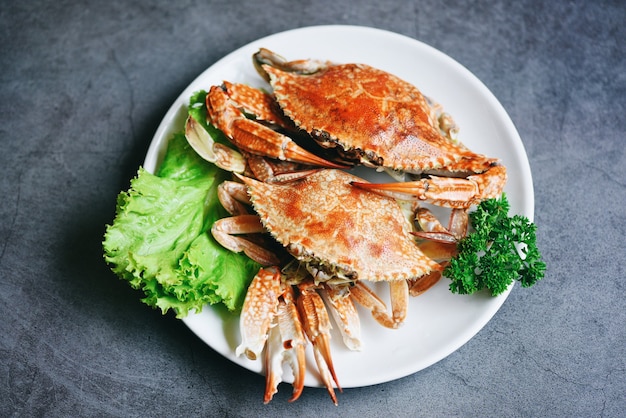 Frische Meeresfrüchte-Krabben kochen, gedünstet oder gekocht Blue Swimming Crab Ocean Gourmet