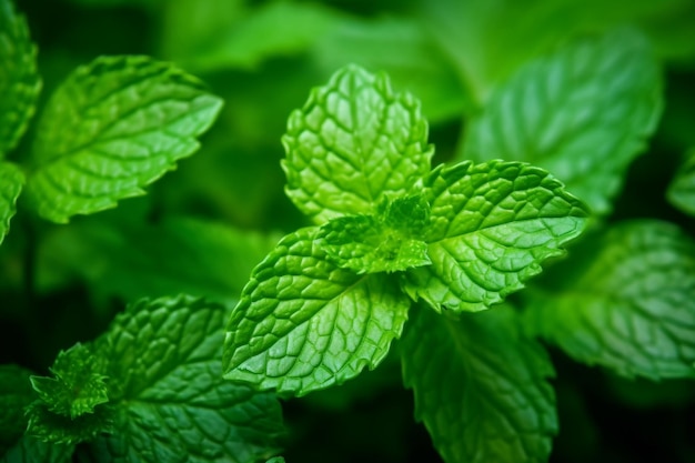 Frische Minzblätter mit Naturtextur im Hintergrund