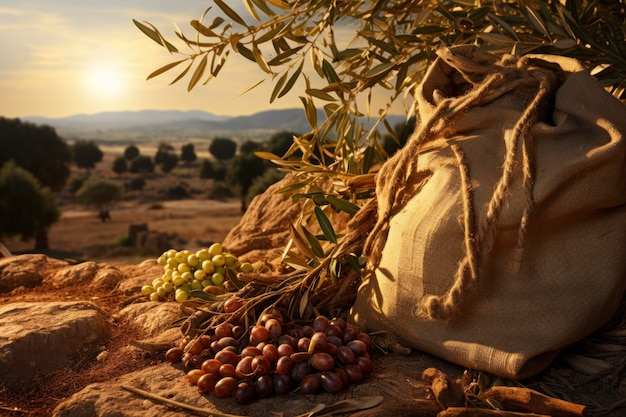 Frische Oliven aus rustikalem Holz
