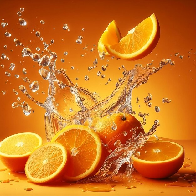 Frische Orange mit Wasser