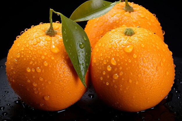 Frische Orange mit Wassertropfen bedeckt