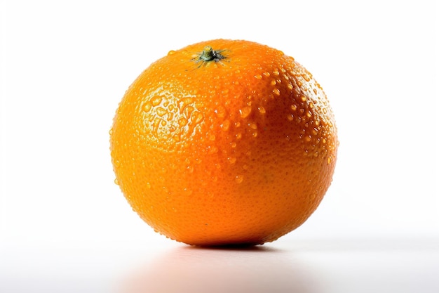 Frische orangefarbene Früchte auf weißem Hintergrund mit Platz für Text. Generative KI-Illustration