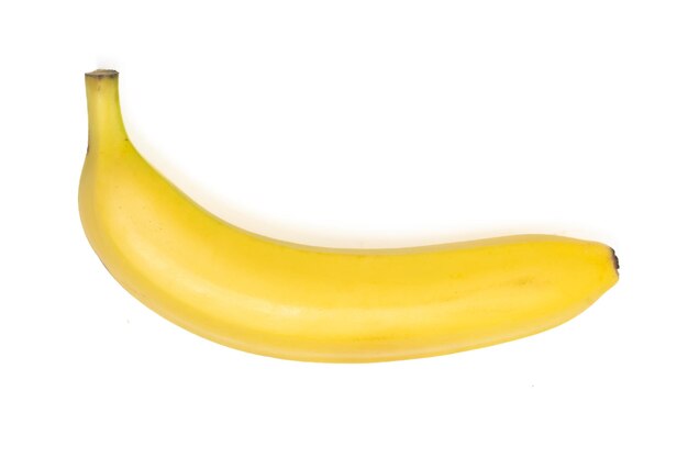 Frische organische Bananen, köstliche Früchte, Top-View, isoliert auf weißem Hintergrund