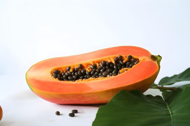 frische Papaya auf weißem Hintergrund