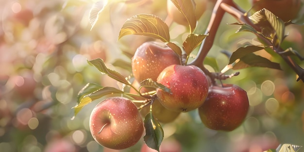 Frische Äpfel mit verschwommenem Hintergrund Natürliche Äpfel Anzeige gegen verschwommenen Hintergrund