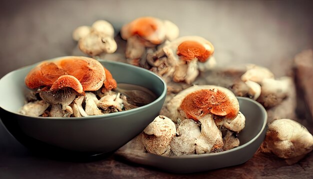 Foto frische pilze in einer schüssel leckeres essen