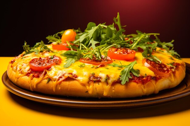 Frische Pizza mit Arugula und Kirschtomaten