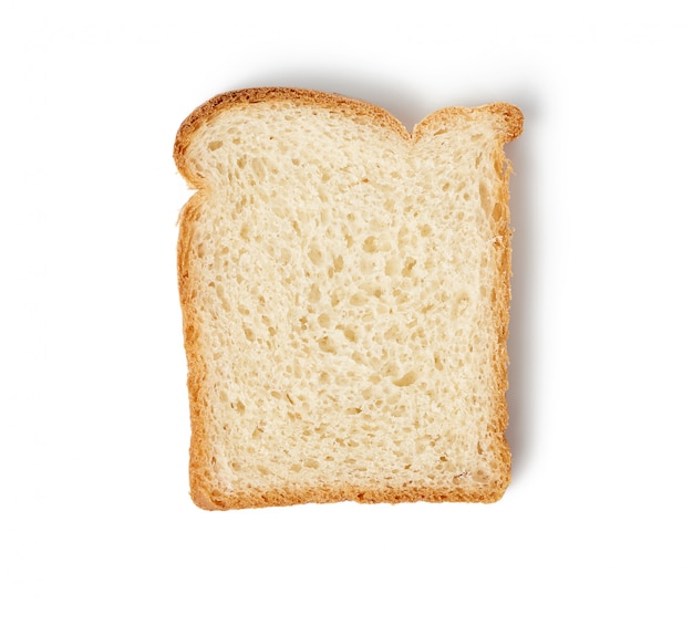 Frische quadratische Scheibe Brot aus weißem Weizenmehl
