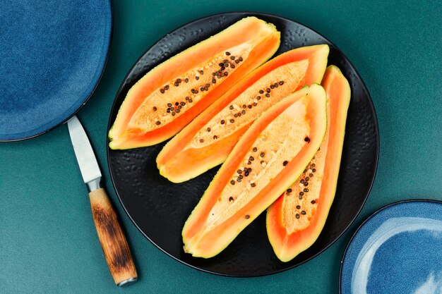 Foto frische reife papaya-früchte