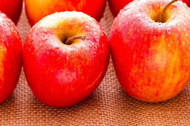 Frische rote Bio-Äpfel vom lokalen Bauernmarkt.