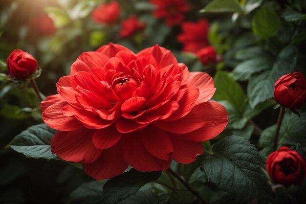 Foto frische rote rose mit grünem hintergrund