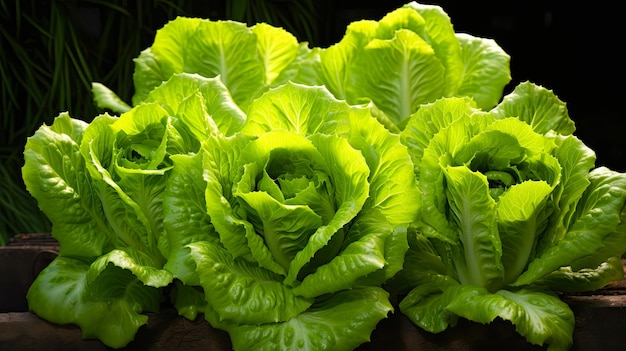 Frische Salaternte im Garten gesundes Gemüse umweltfreundliches Grün, das in Ihrem Garten wächst, KI-generiert