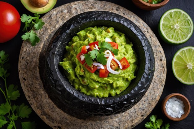 Foto frische selbstgemachte guacamole