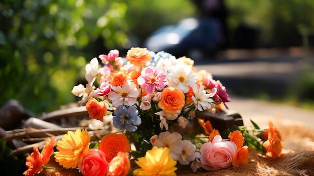 Frische Sommerblumen in einem bunten Strauß