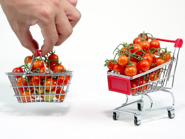 Frische Tomate auf dem klaren Weiß