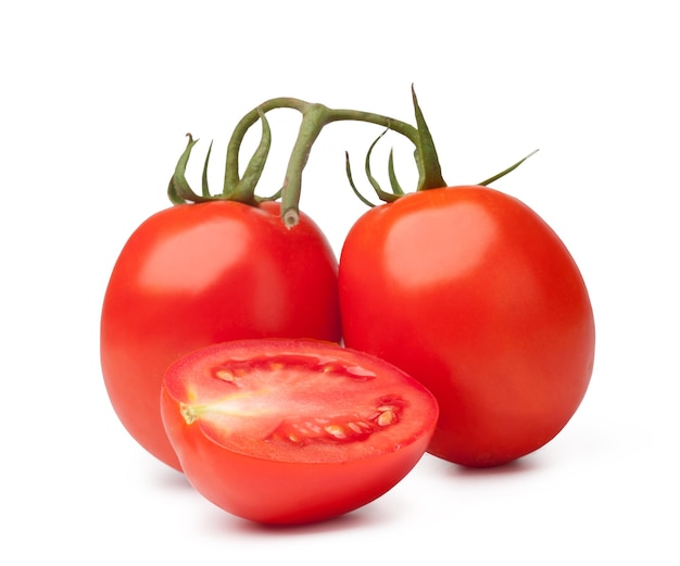 Frische Tomate auf weißem Hintergrund