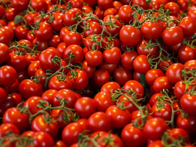 Frische Tomaten auf dem örtlichen Markt Foto