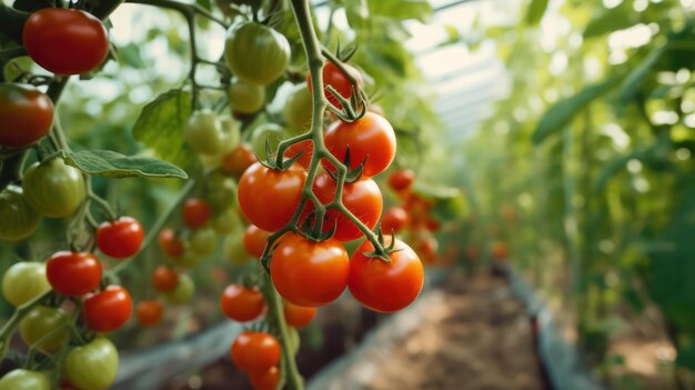 Frische Tomaten mit strahlendem Sonnenlicht