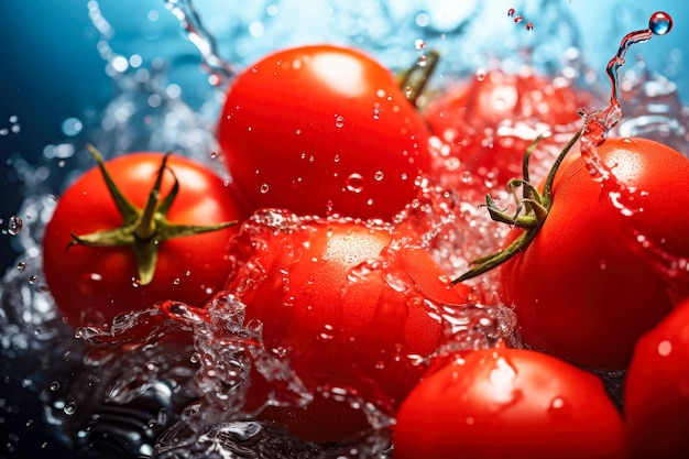 Frische Tomaten mit Wassertropfen, flacher DOF