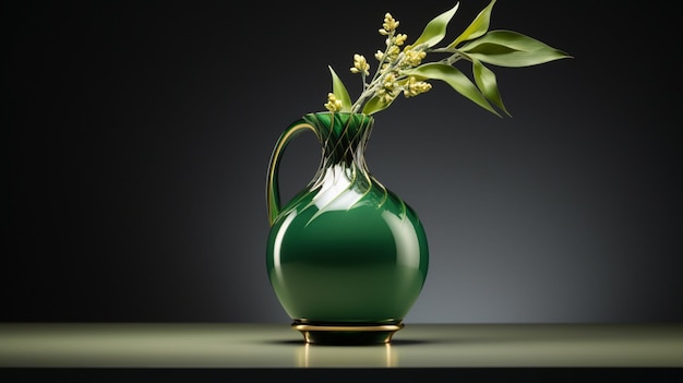 Frische und Eleganz in einem einzigen Objekt eine grüne Vase