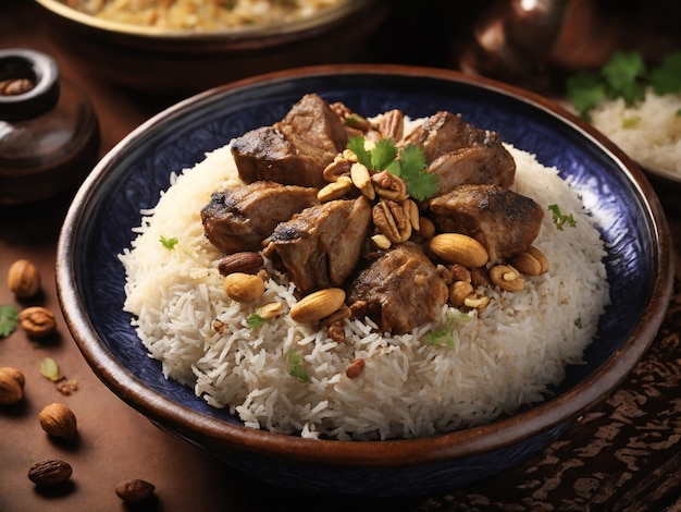 Frische und köstliche arabische Küche, eine gesunde und appetitliche Mahlzeit