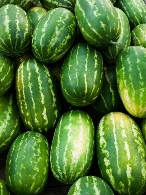 Frische Wassermelone auf dem lokalen Bauernmarkt.