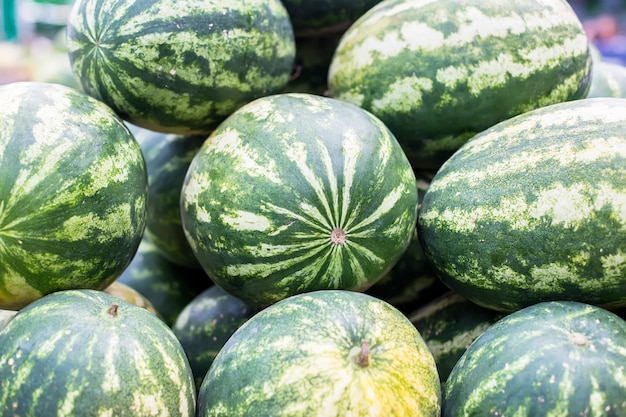 Frische Wassermelonen auf dem Markt