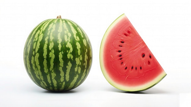 Frische Wassermelonenfrüchte auf weißem Hintergrund