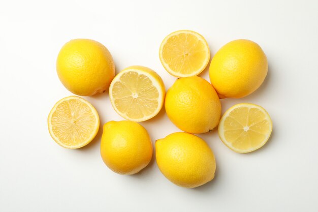Frische Zitronen, Draufsicht. Reife Frucht