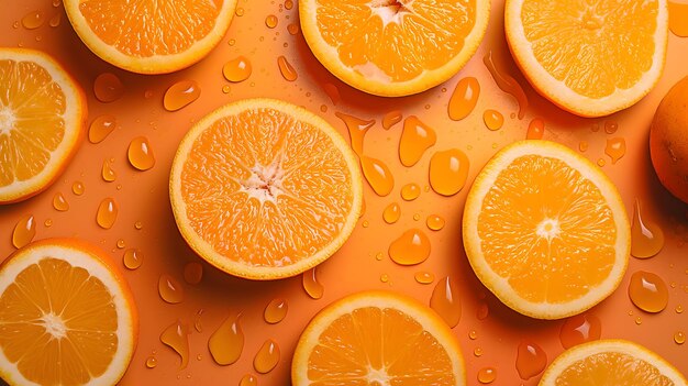 Frische Zitrusfrüchte Explosion Ein genauer Blick auf lebendige Orangenstücke
