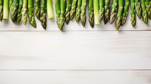 Frischer Bio-Spargel-Gemüse Fotorealistischer horizontaler Hintergrund Gesunde vegetarische Ernährung KI-generierter Hintergrund mit Copyspace Saftiges Spargel-Gemüse
