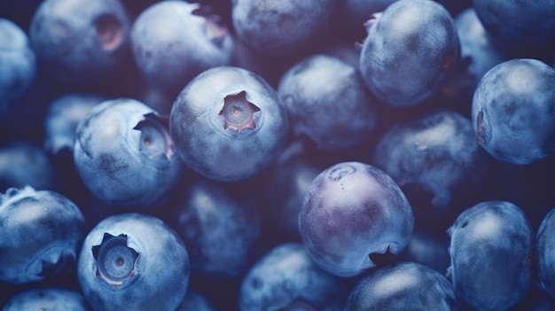 Frischer Blaubeeren-Hintergrund mit Leerraum für Ihren Text Blaubeeren-Antioxidans-Generativ-Ai