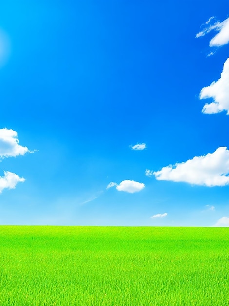 Frischer blauer Sommerhimmel und Gras in der Nähe der Natur Hintergrund