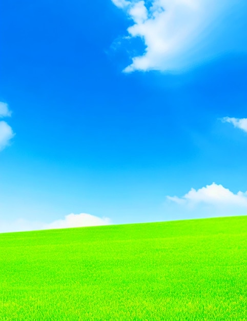 Frischer blauer Sommerhimmel und Gras in der Nähe der Natur Hintergrund