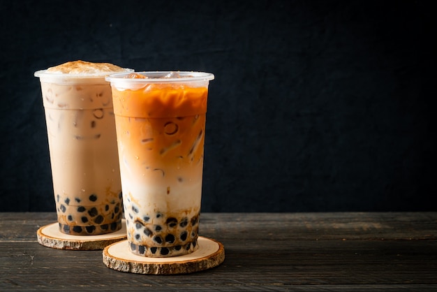 Frischer Boba-Kaffee oder Bubbletea