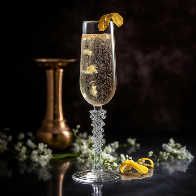 frischer Cocktail mit Blumen