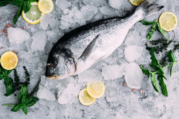 Frischer Dorado-Fisch liegt auf Eis