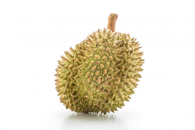 frischer Durian auf weißem Hintergrund