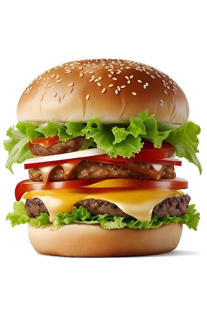 frischer geschmackvoller Burger getrennt auf weißem Hintergrund