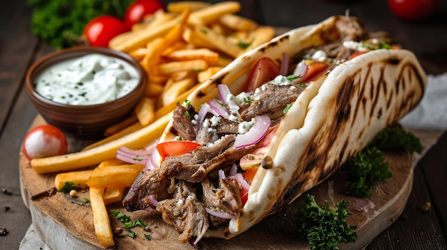 Foto frischer griechischer gyro