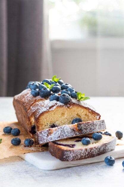 Frischer Heidelbeerkuchen