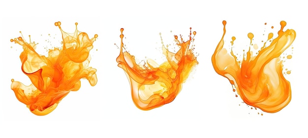 frischer orangefarbener Spritzwasser ai erzeugte Tropfen abstrakter Hintergrund feuchte Flüssigkeit erfrischend frischer orangfarber Spritzwasser Illustration Aquarell