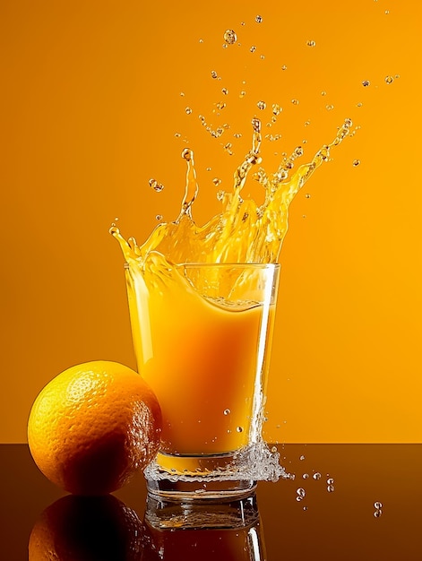 Frischer Orangensaft, der gespritzt wird