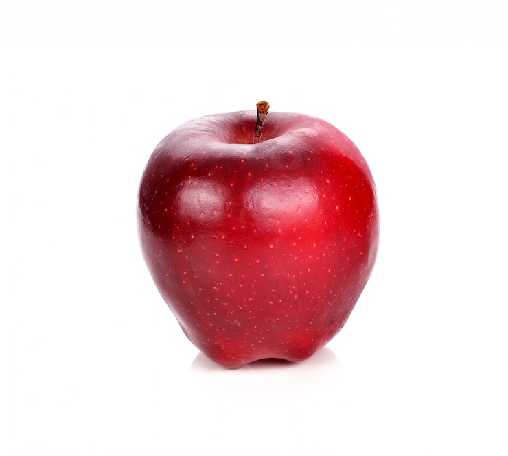 Frischer roter Apfel auf einem weißen Hintergrund