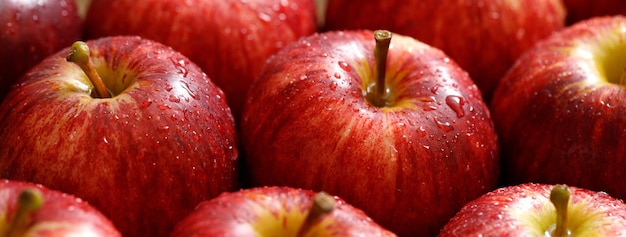 Frischer roter Apfel Textur Hintergrund im Supermarkt