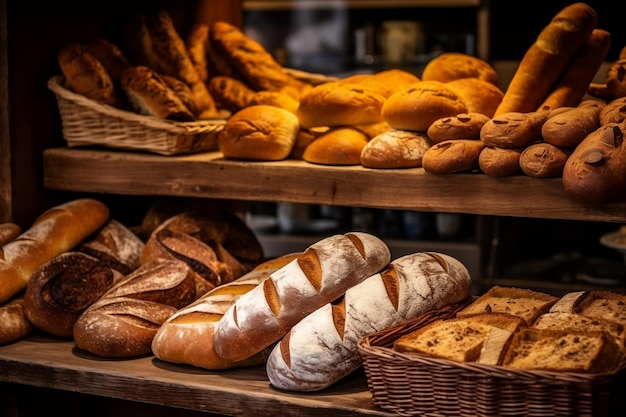 Frisches Brot in der Bäckerei Generative KI