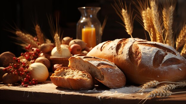 Foto frisches brot und gebäck in der bäckerei