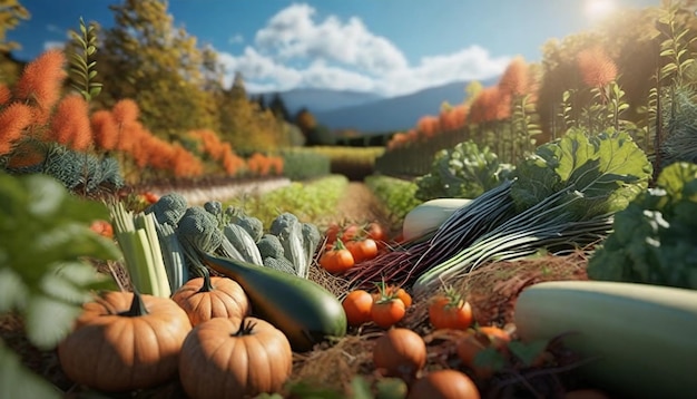 Frisches Gemüse in einem bunten Herbstgemüse