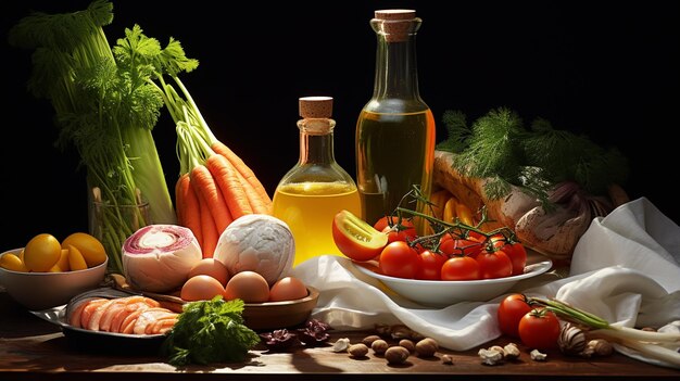 Frisches Gemüse und Obst Lebensstil und richtige Ernährung